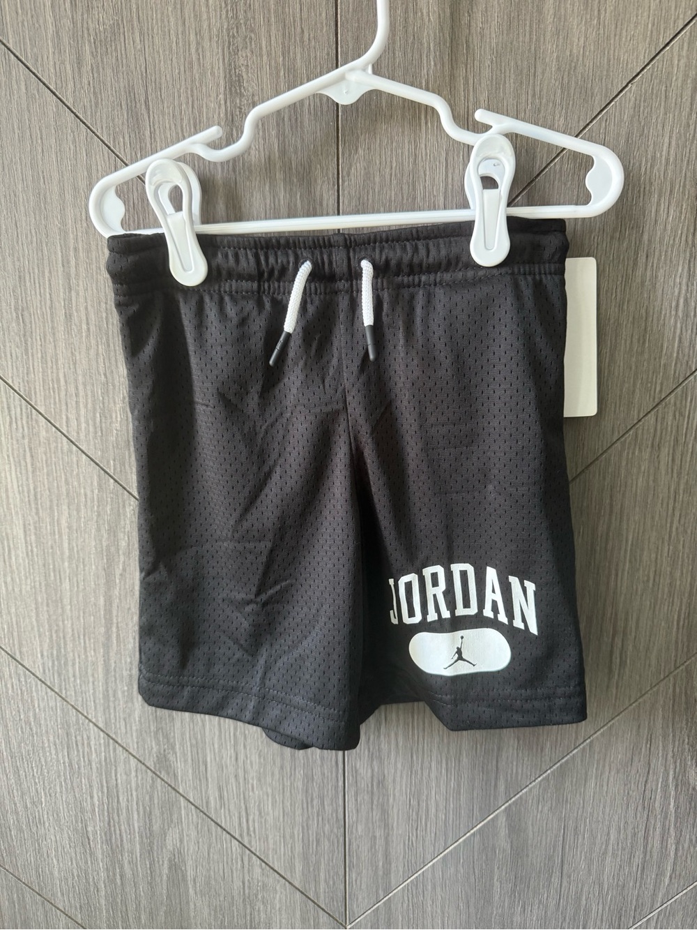 Jordan Black Mesh Athletic Shorts with White Logo